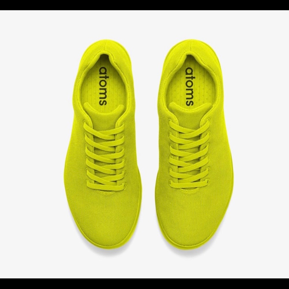 Brand new, Never worn Atoms Limited Edition Neon green Sneaker Model 000 9.5